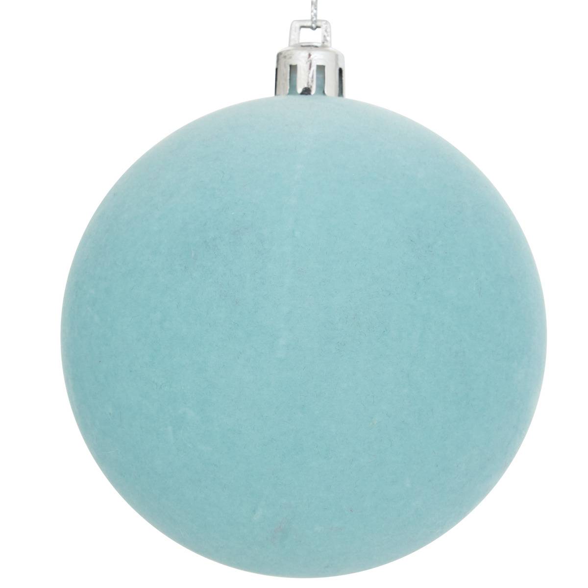 Lot de 2 boules de Noël en velours rose et bleu D. 80 mm bleu, FEERIC LIGHTS & CHRISTMAS