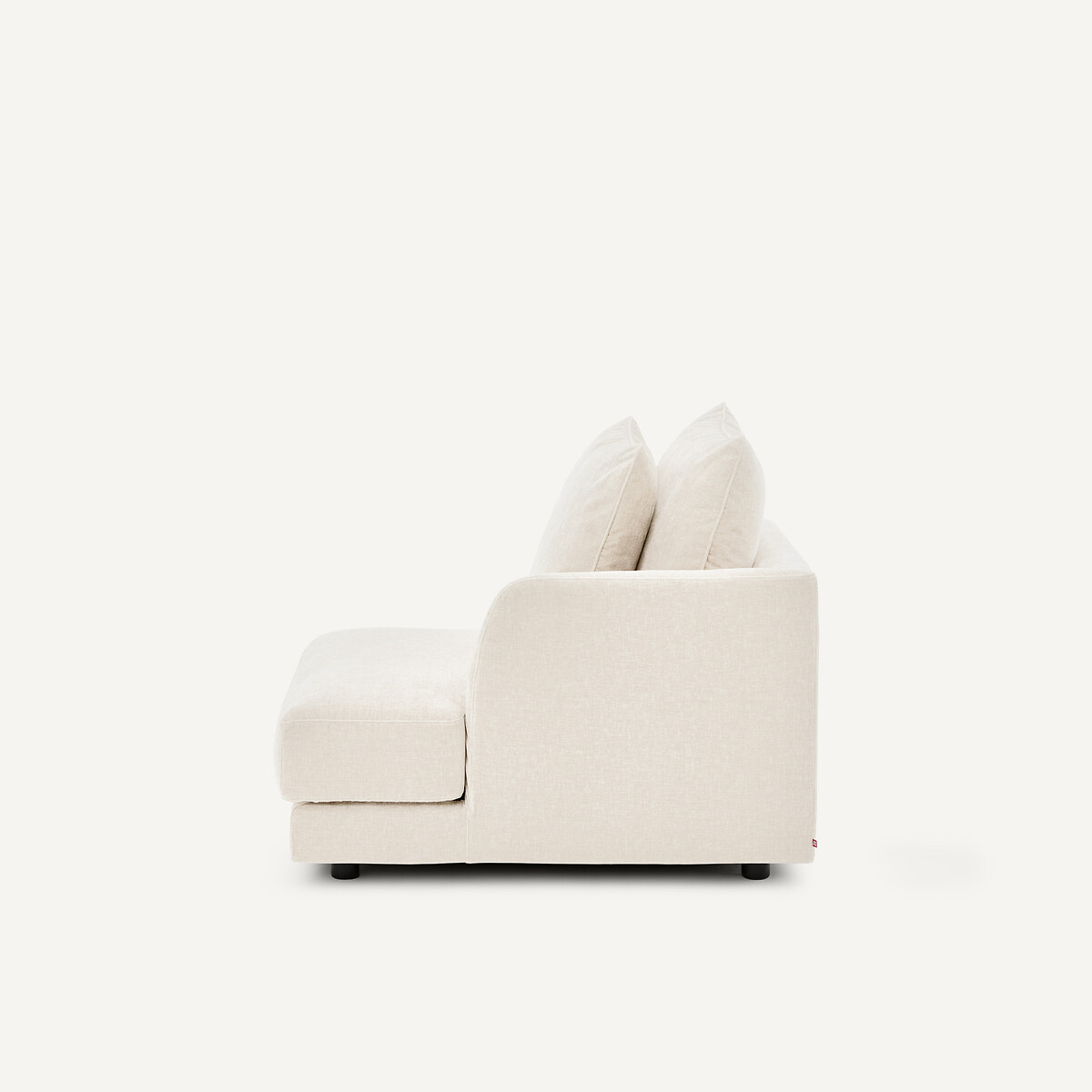 Rechtes Einzelsofa, modular, aus Chenille-Samt, TIBERIO weiss, AM.PM