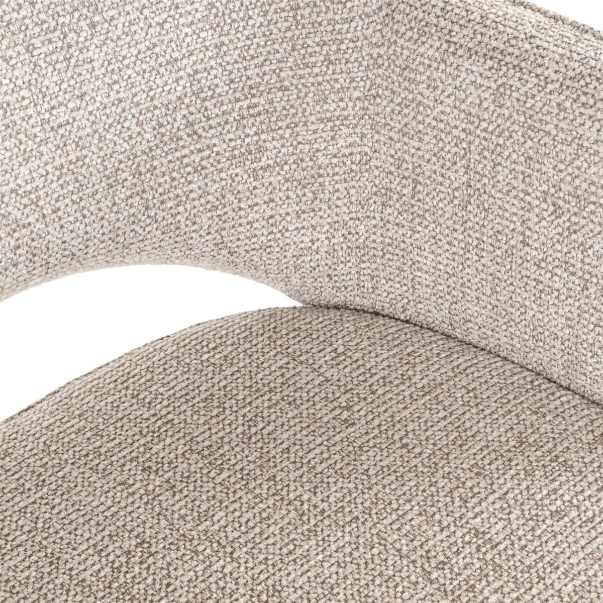 Chaise de salle à manger en polyester assise large tissu naturel beige clair, RECOLLECTION