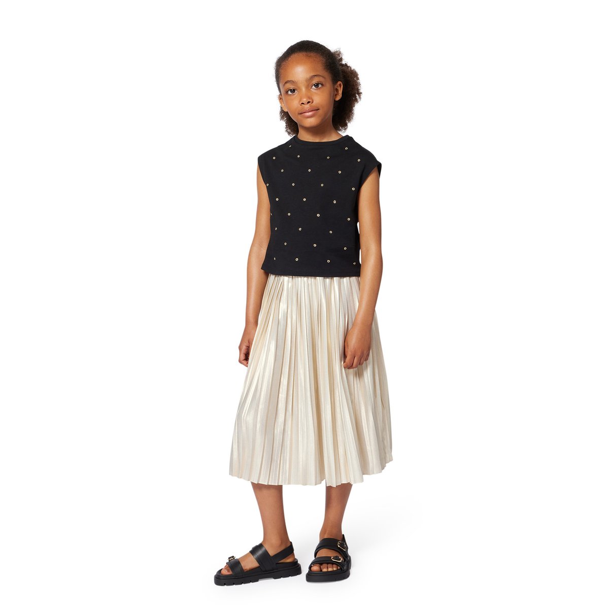 Jupe de cérémonie plissée dore clair, MICHAEL KORS