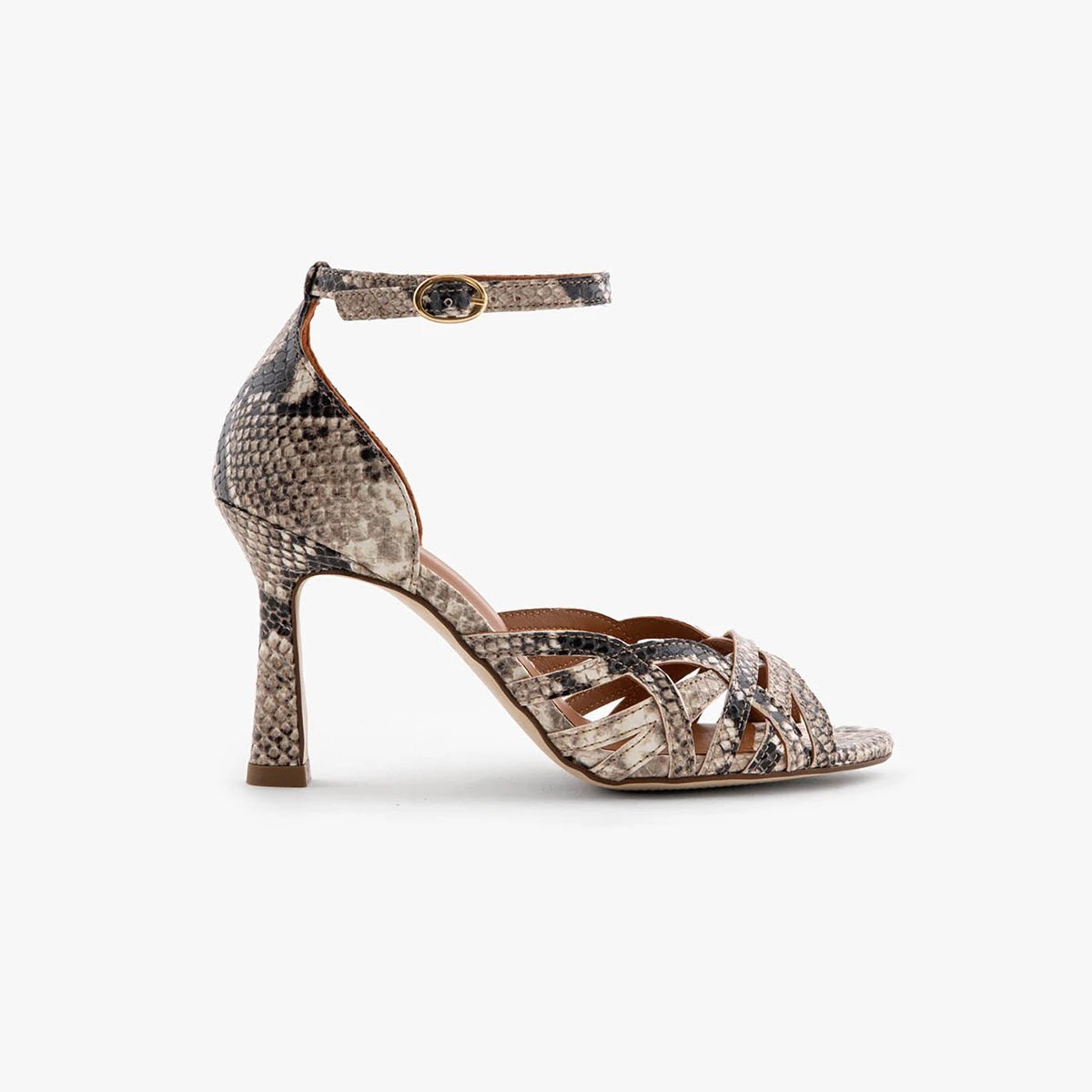 Sandale cuir façon python ARIANA beige, MAISON TOUFET