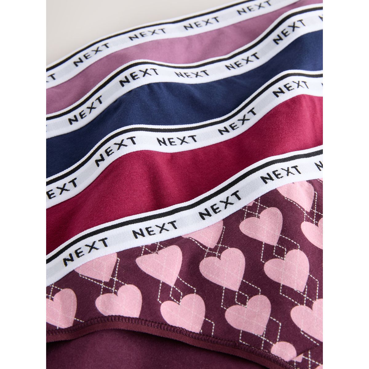 Culotte en coton à logo, lot de 4 carreaux argyle bleu marine, NEXT