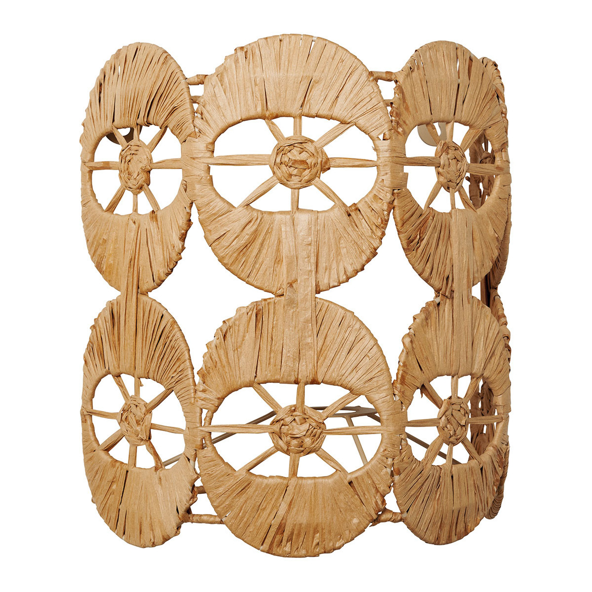 Applique non électrifiée raphia naturel 29x16x30 beige, BLANC D’IVOIRE