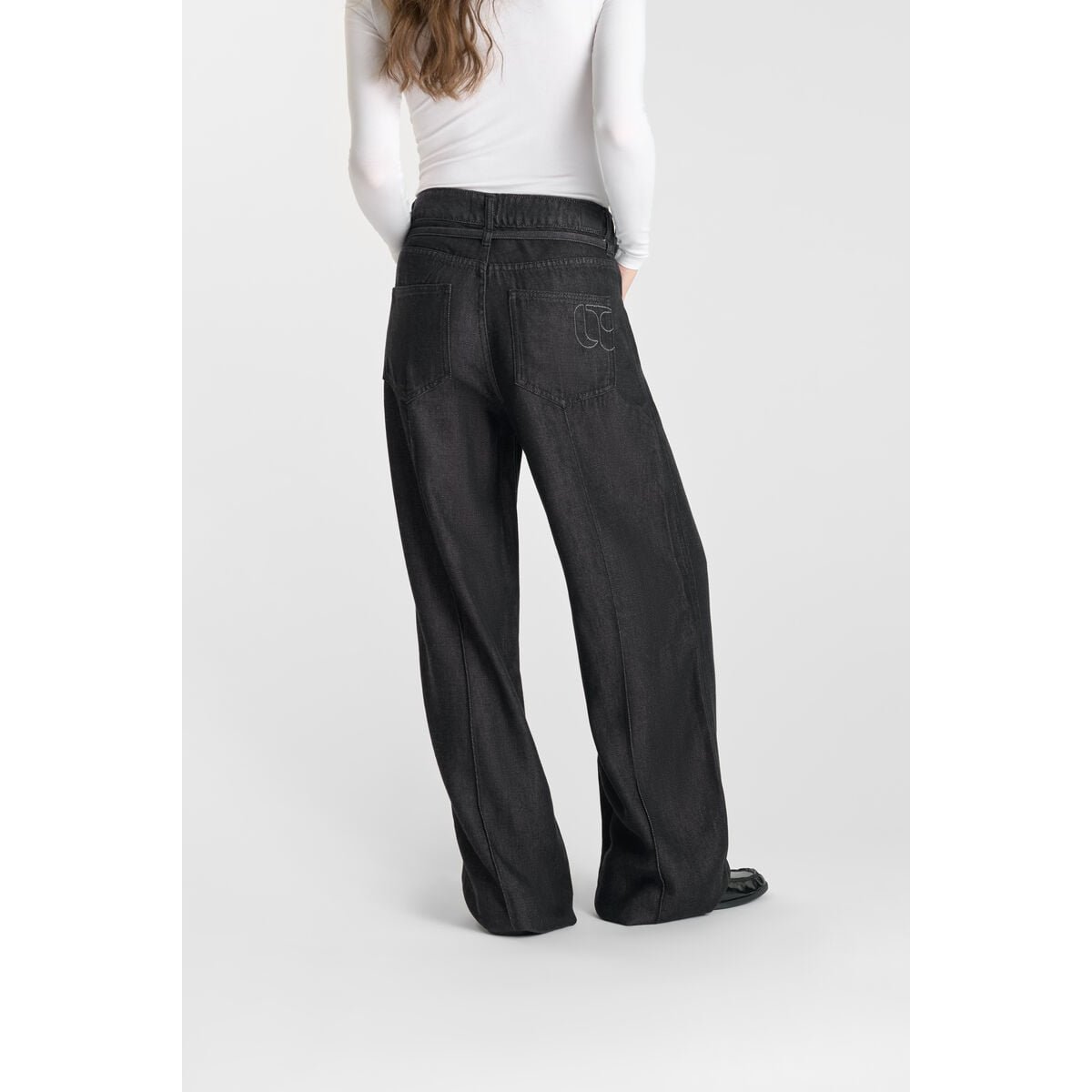 Jeans loose, large SCOTTY, longueur 34 black, LE TEMPS DES CERISES