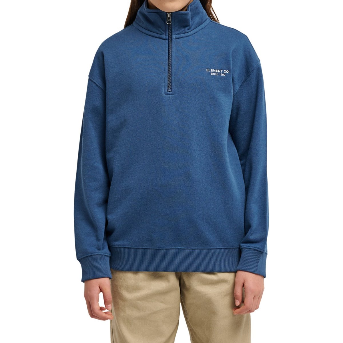 Sweat-shirt à col zippé ELEMENT CO bleu dark denim, ELEMENT