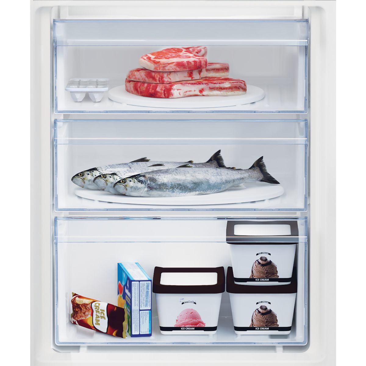 Réfrigérateur combiné encastrable BCSA285K4SNLH intégrable, BEKO