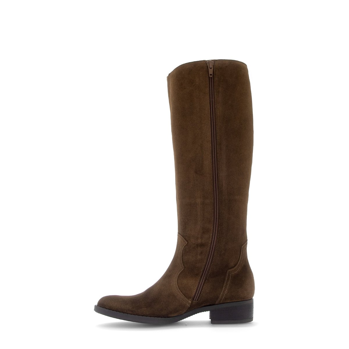 Bottes en cuir à talon décroché cognac velours, GABOR