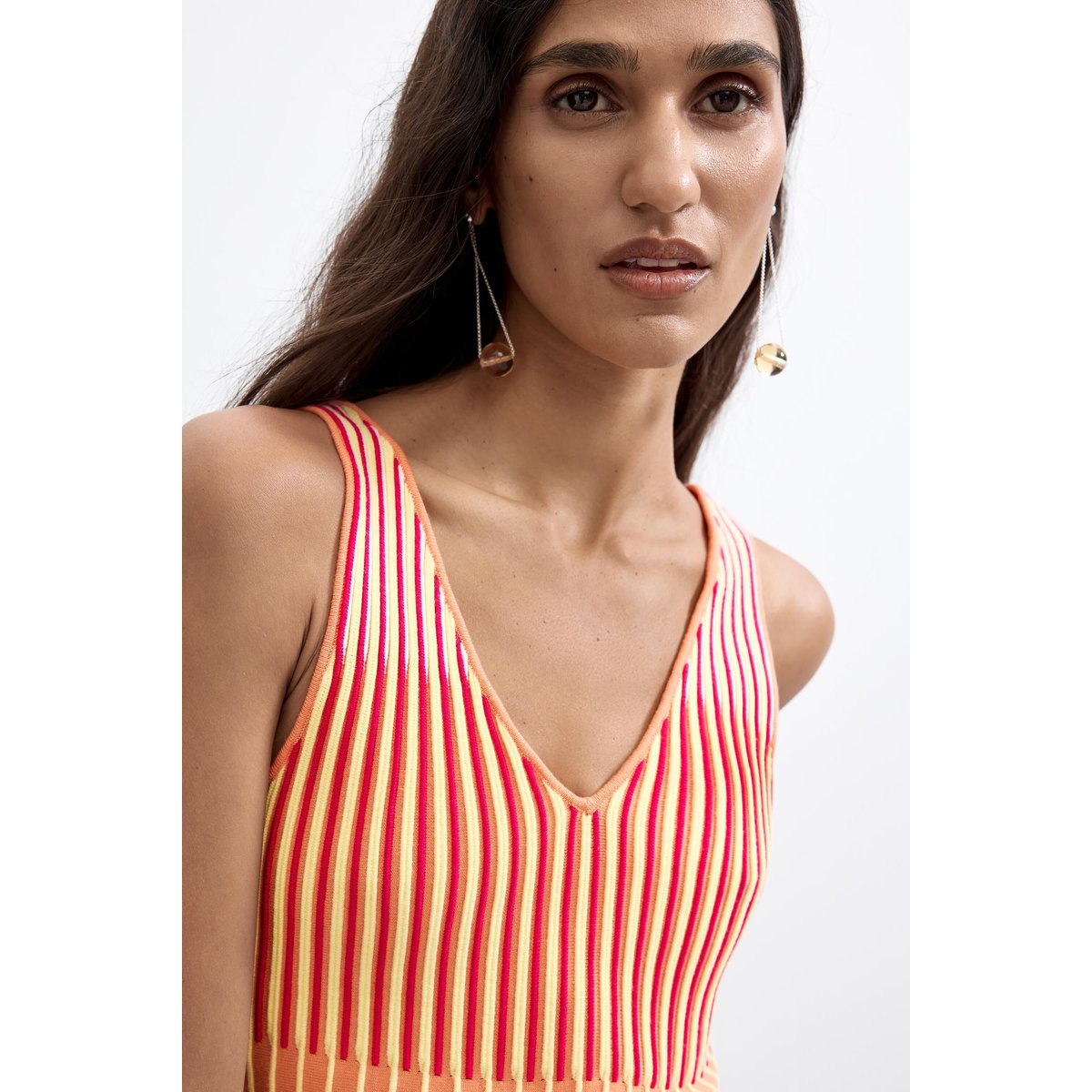 Top en maille sans manches jaune, DESIGUAL