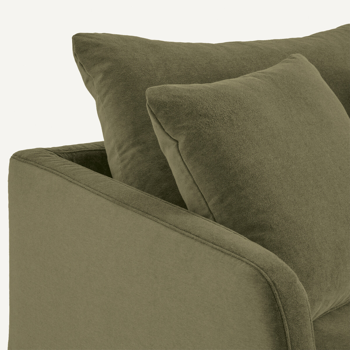 Divano a 3 o 4 posti in velluto stone, MODERNISTE, design di Emmanuel Gallina verde, EMMANUEL GALLINA X AM.PM