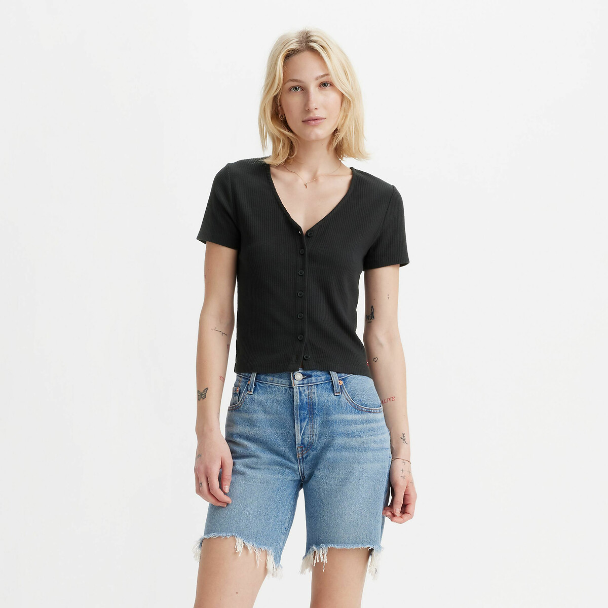 T-shirt court col V caviar, LEVI'S