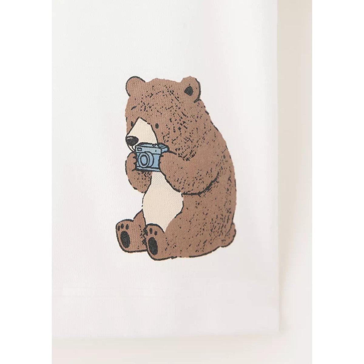 T-shirt en coton imprimé blanc cassé, MANGO BABY