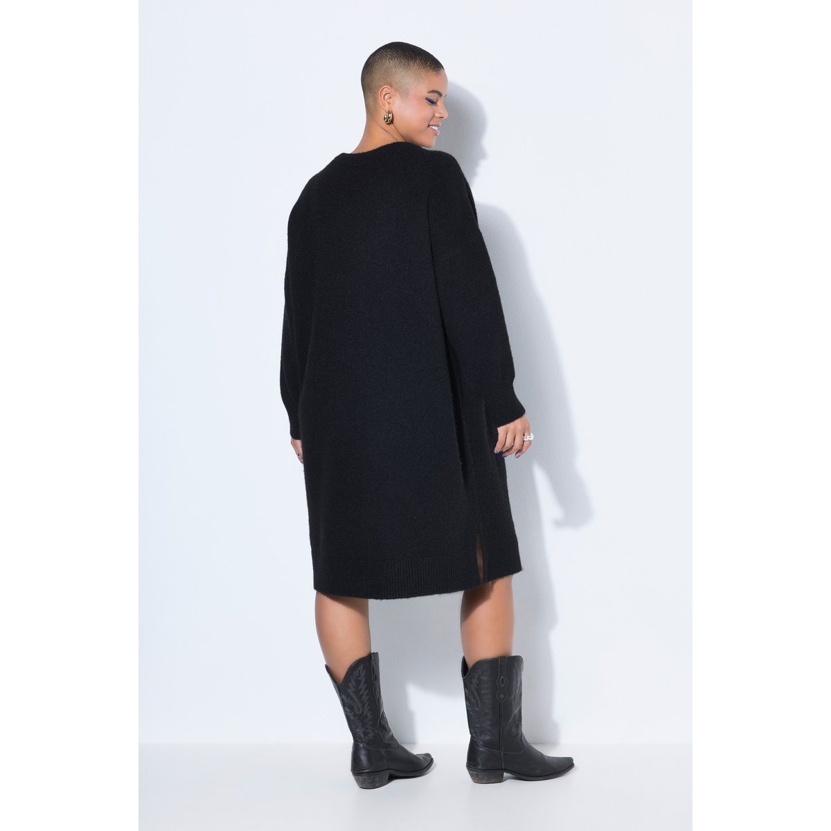 Robe en maille, coupe oversize noir, STUDIO UNTOLD