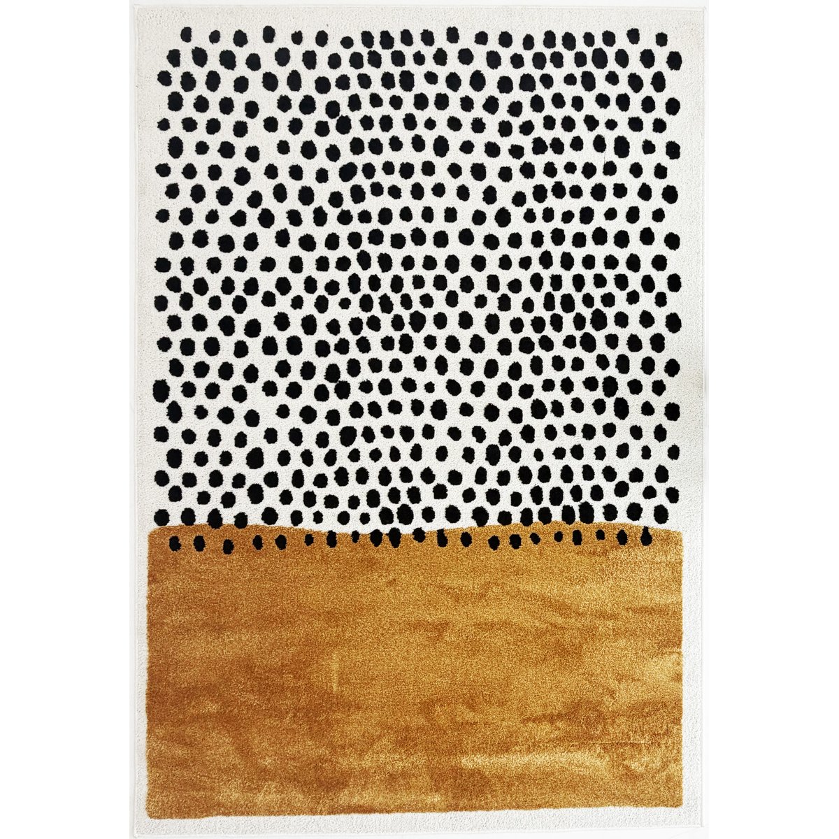 Tapis moderne à pois TERRA DEL SOL ocre, NAZAR RUGS X PANTONE