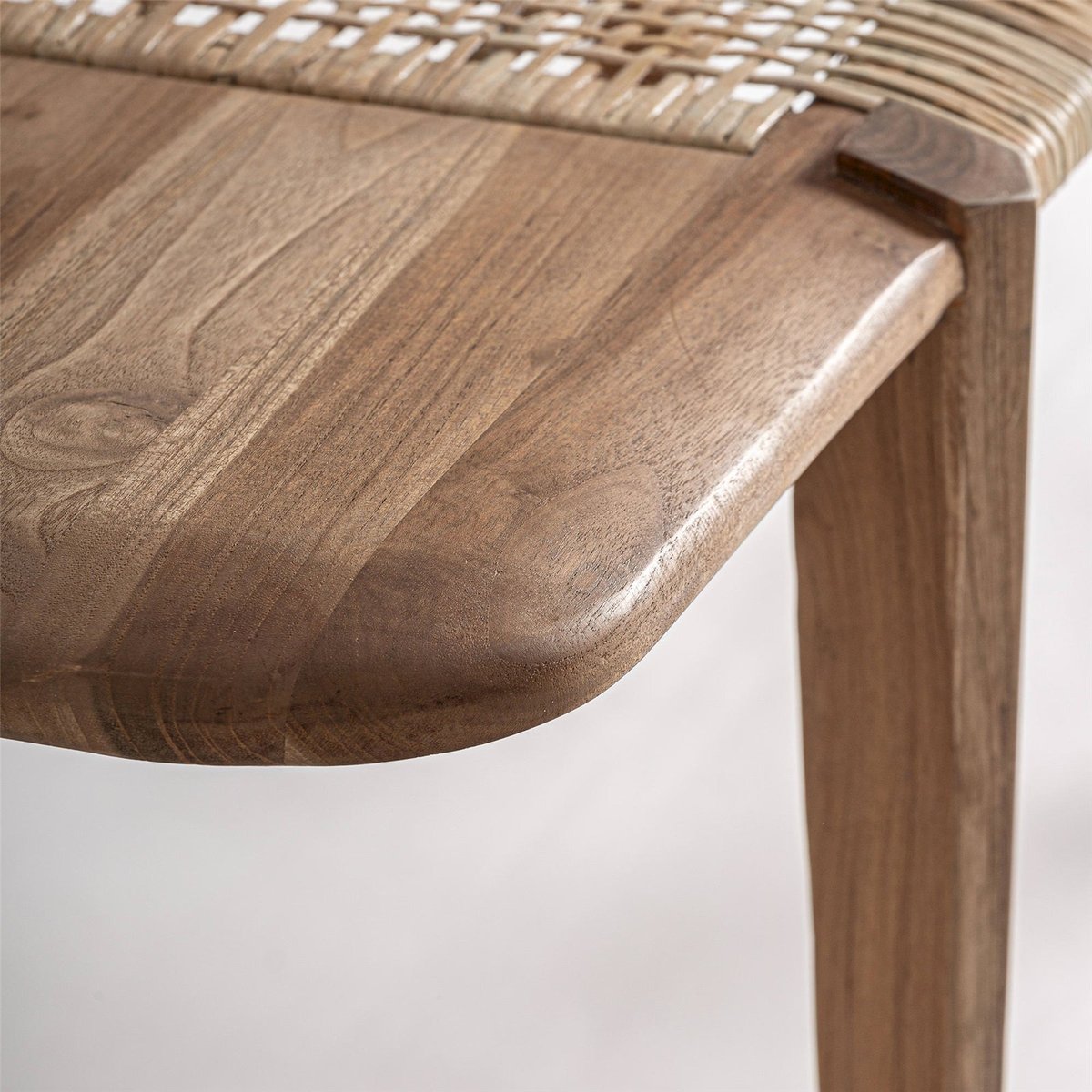 Banc bohème en bois de teck marron et naturel, RECOLLECTION