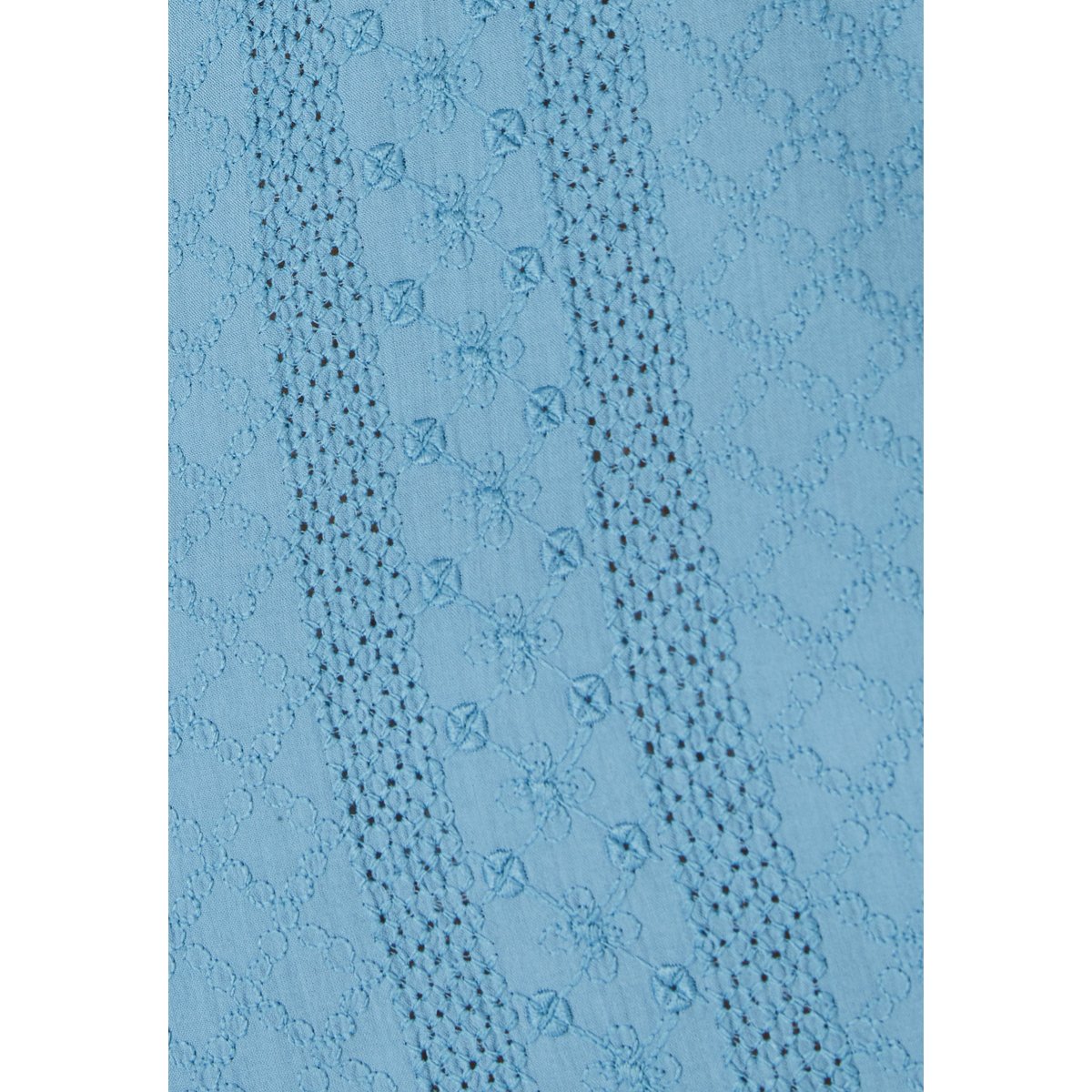 T-shirt bi-matière broderie anglaise bleu jean, DAMART