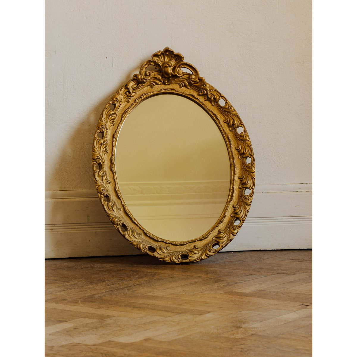 Miroir en résine doré Georges N°1484 - Bon état doré, DEBONGOUT