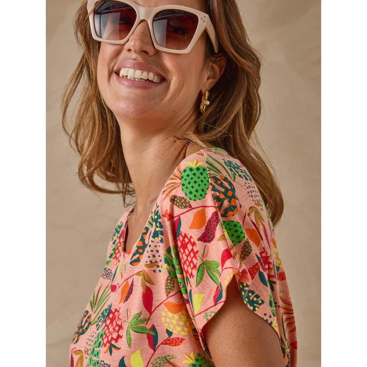 Tunique maille extensible imprimé rose, DAXON