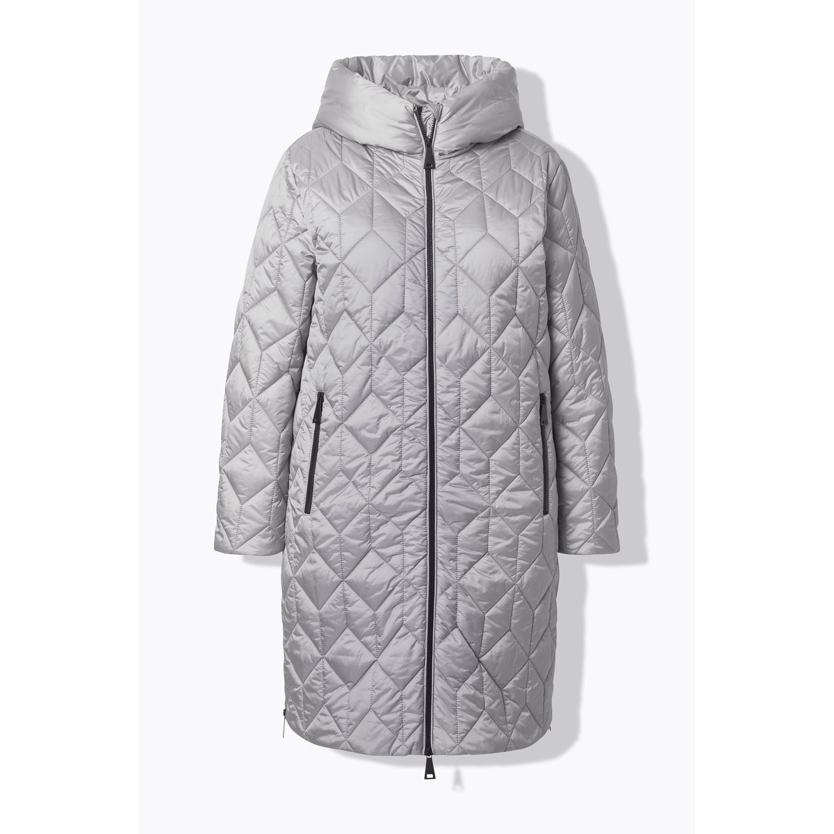 Manteau technique matelassé HYPAR à capuche gris moyen, ULLA POPKEN