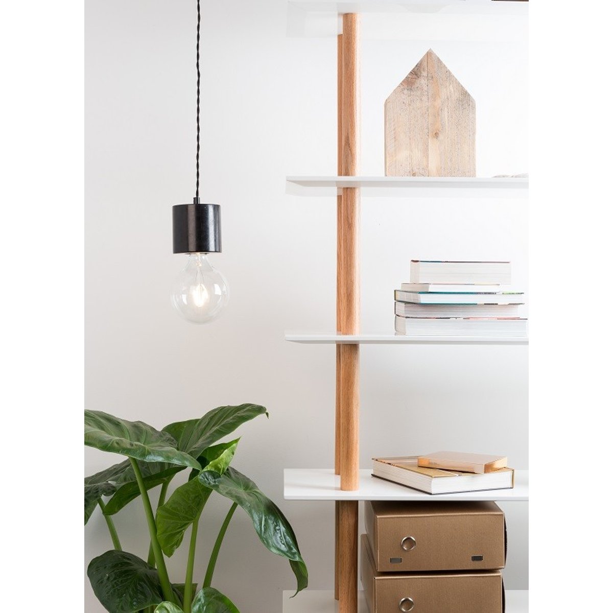 Suspension en marbre design, TRUST noir, ZUIVER