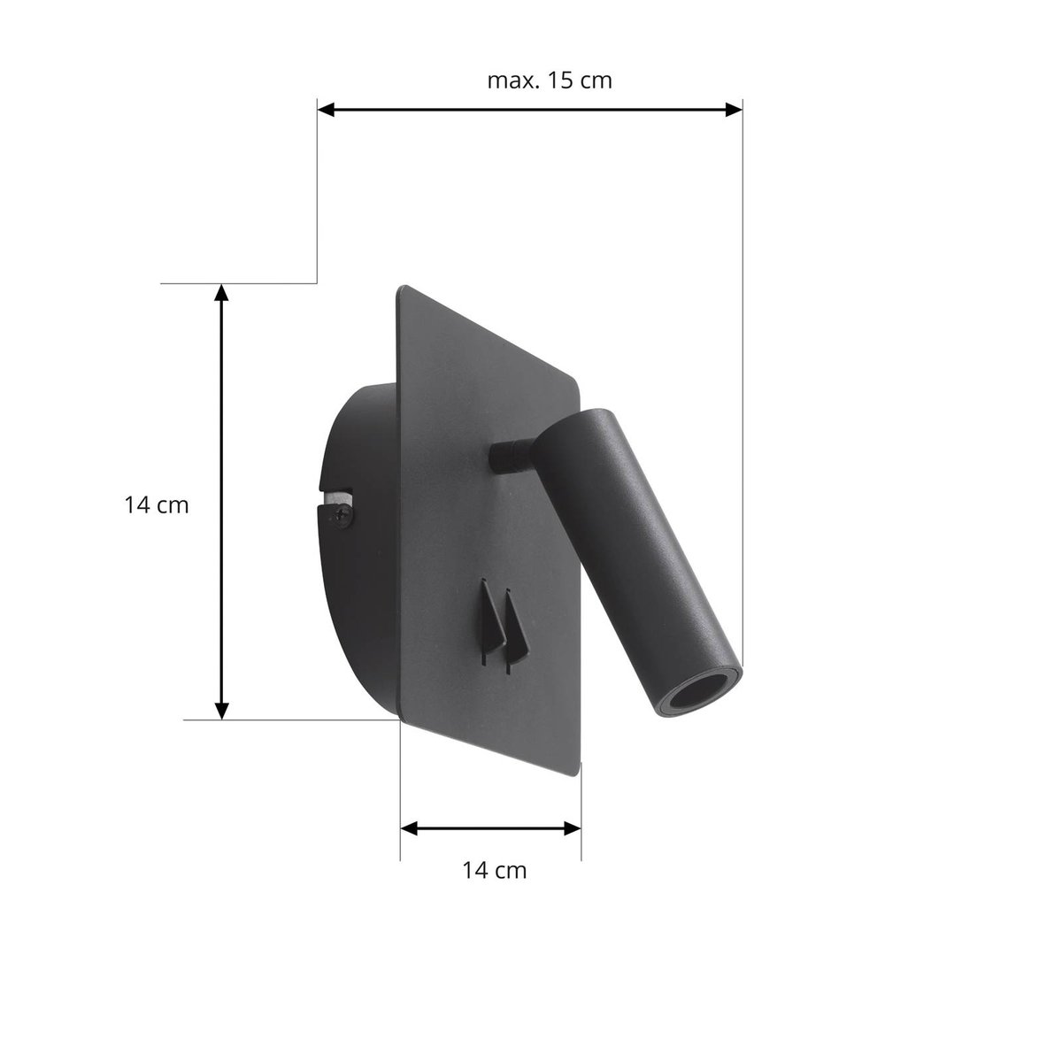 Applique en aluminium moderneLED, Magya noir mat, LUCANDE