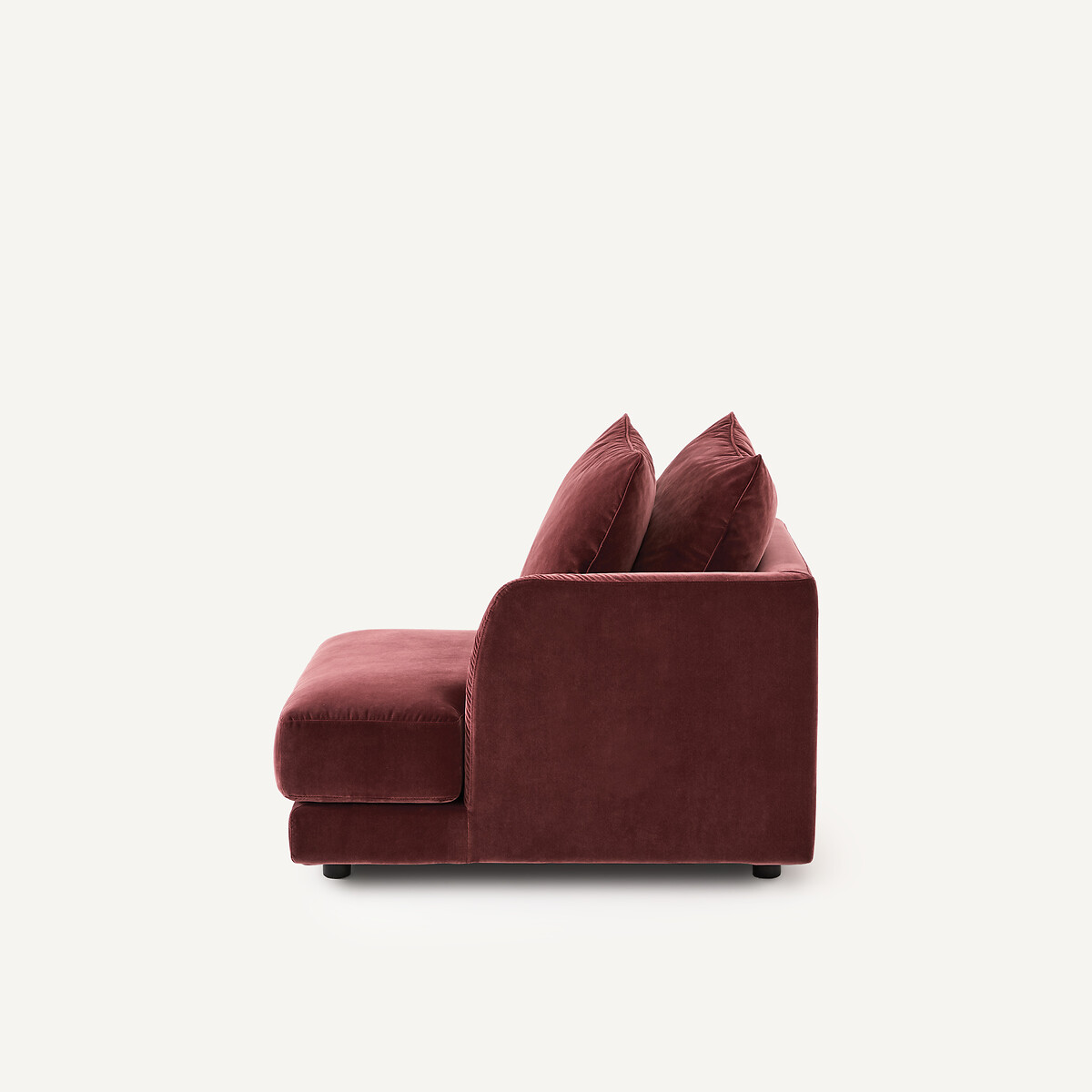 Demi-canapé droit, modulable en velours, TIBERIO grenat, AM.PM