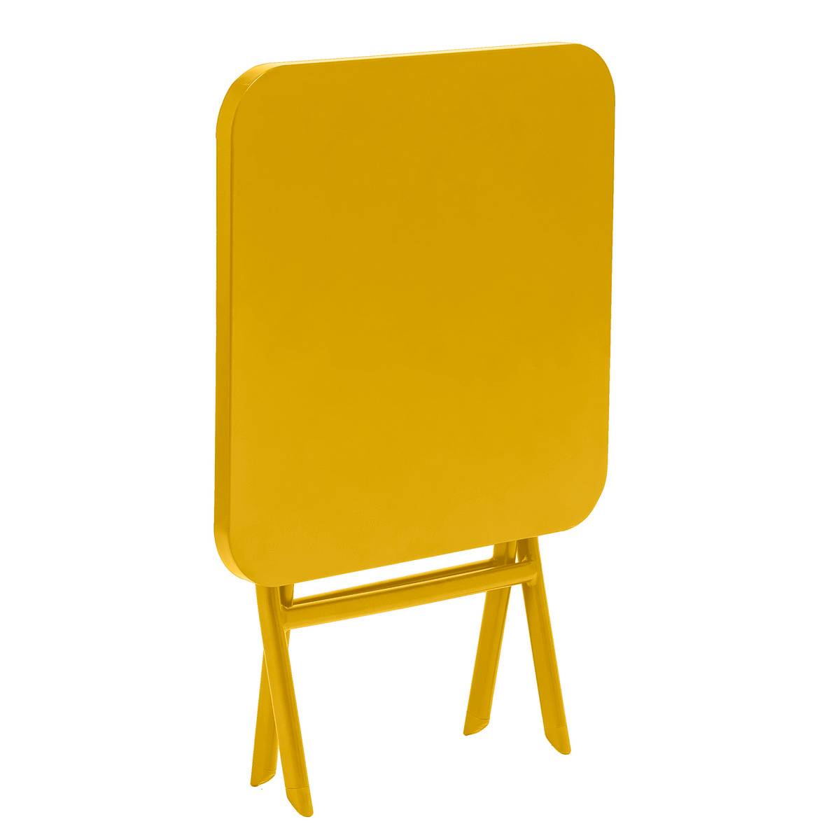 Table d'appoint de jardin pliante carrée en aluminium GREENSBORO moutarde, HESPERIDE