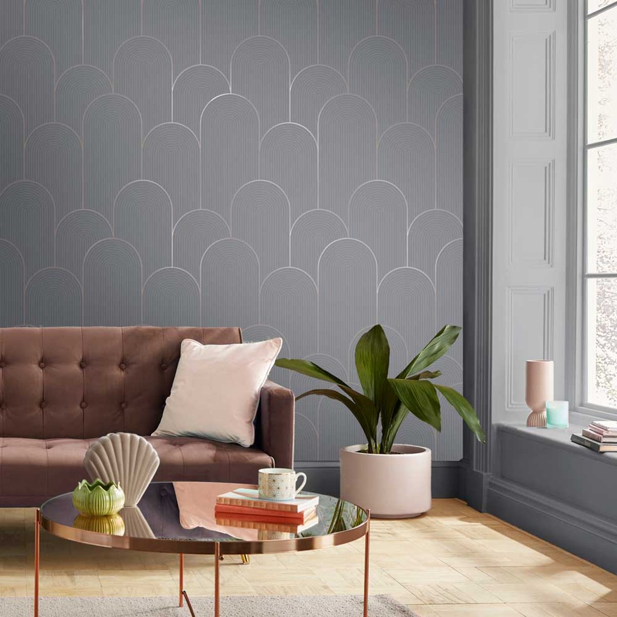 Papier peint Lancet gris, GRAHAM ET BROWN
