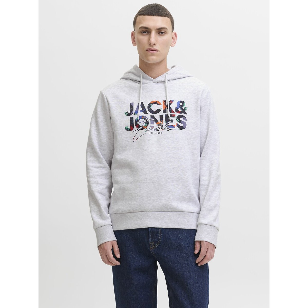 Sweat à capuche Geplas gris clair, JACK & JONES