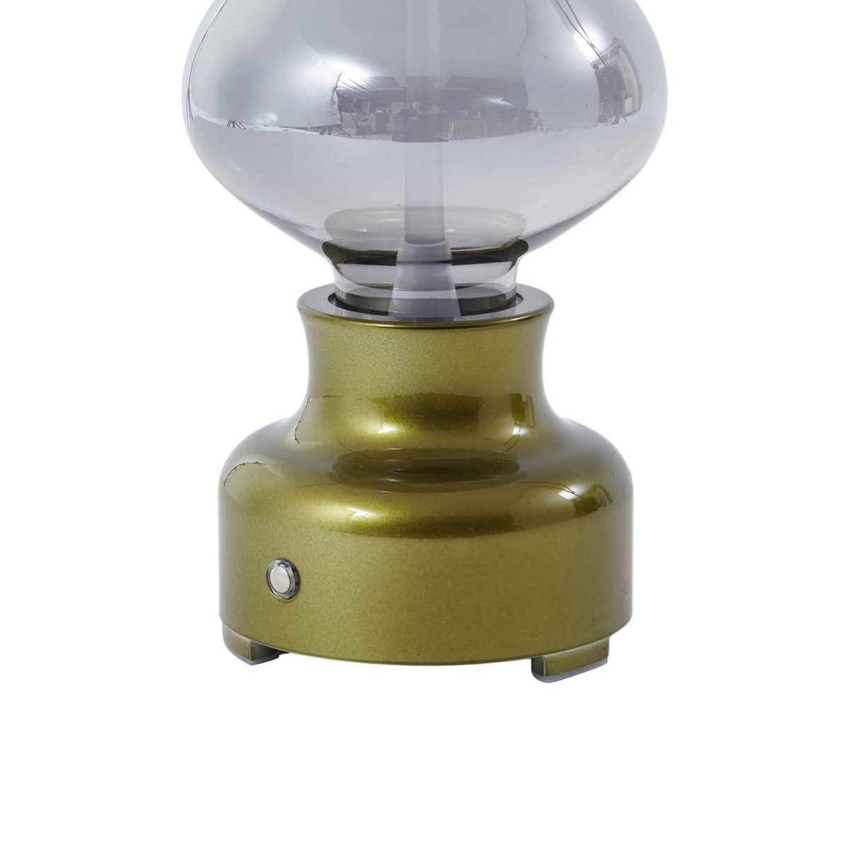 Lampe à poser en verre industrielLED gris fumé, vert métallique, LINDBY