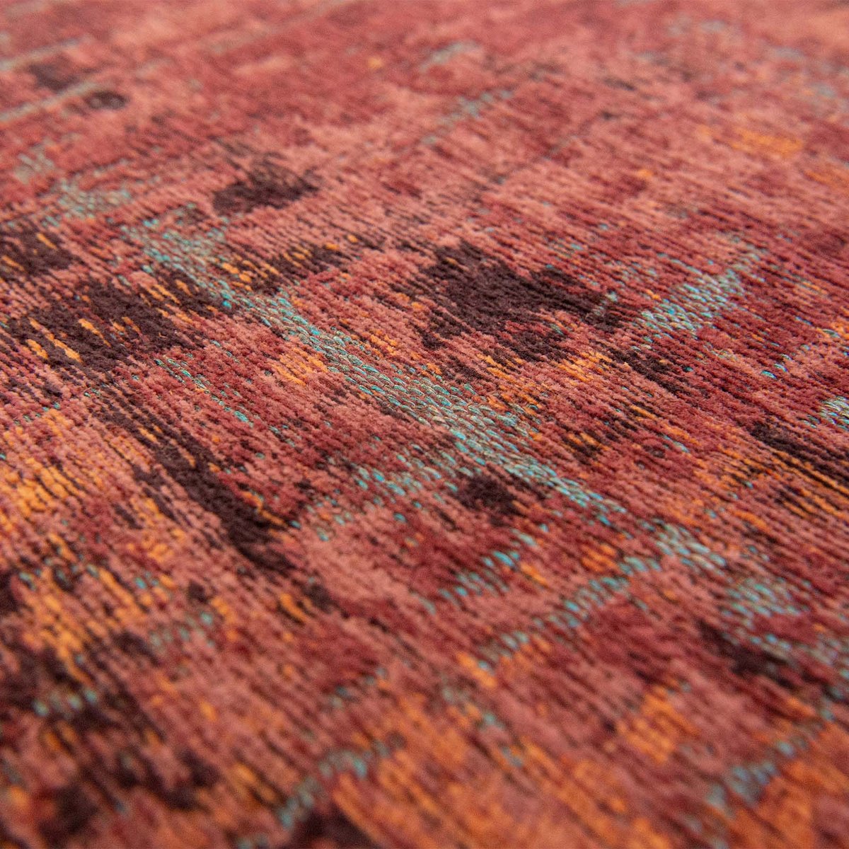 Tapis intérieur/extérieur tissé plat CLARENCE rouge, NOVATREND