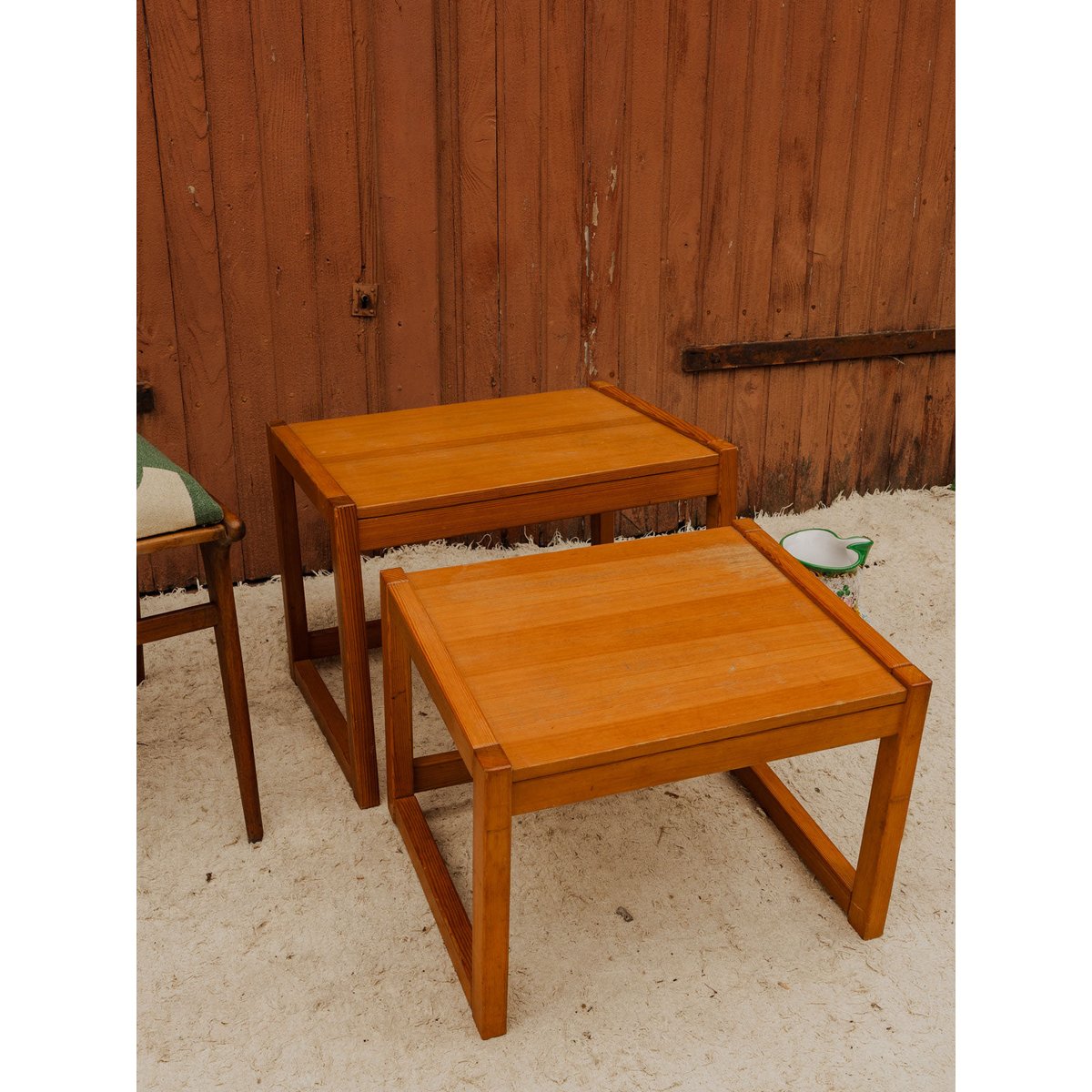 Tables gigognes en bois Barbara N°219 - Bon état bois foncé, DEBONGOUT