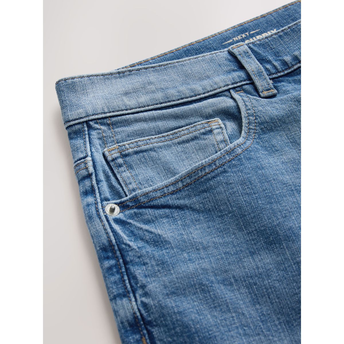 Jean stretch classique décontracté fuselé hachurage bleu clair, NEXT