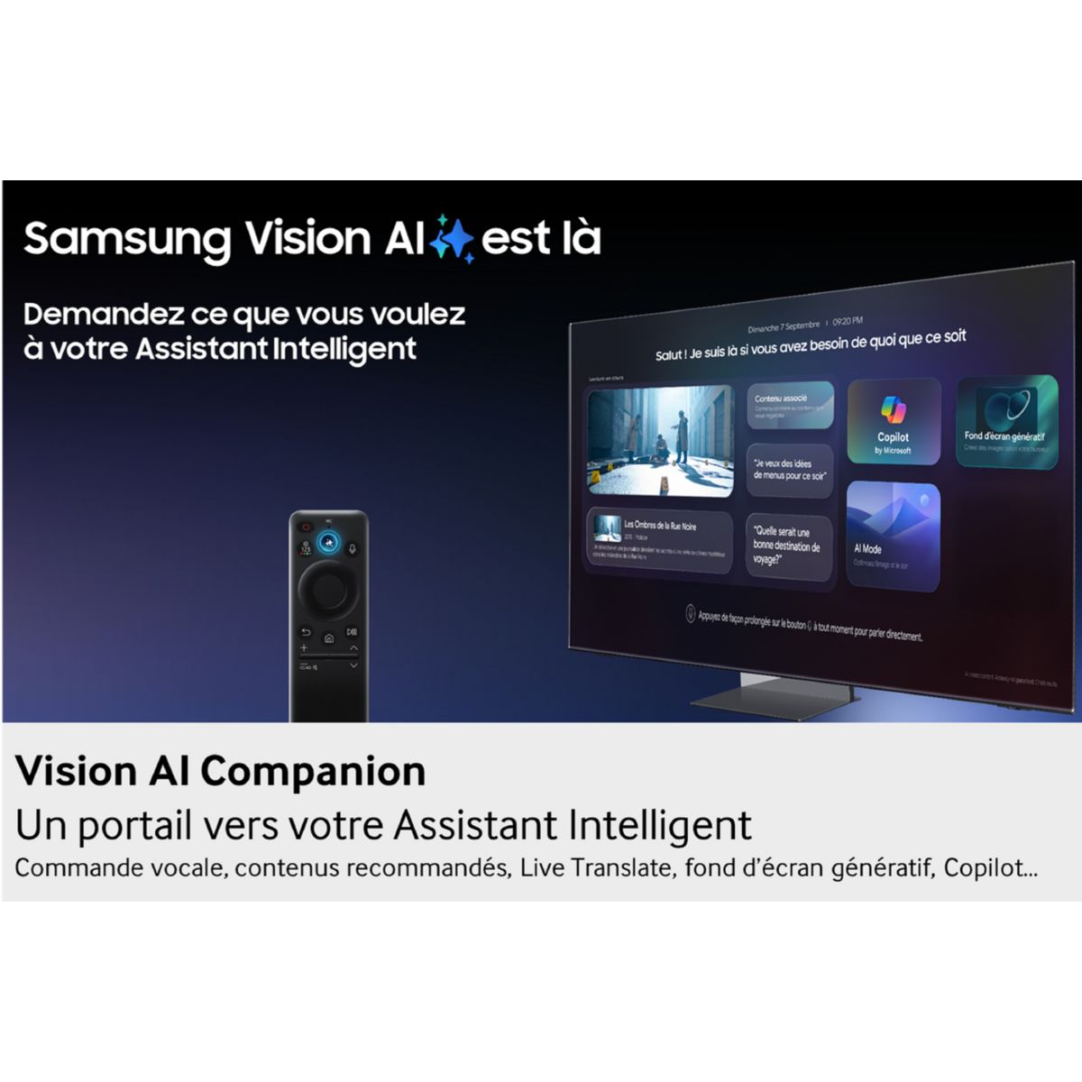 TV Mini LED TQ65QN900F (2025) 65" (164 cm) 8K - Smart TV, anti-reflet couleur unique, SAMSUNG