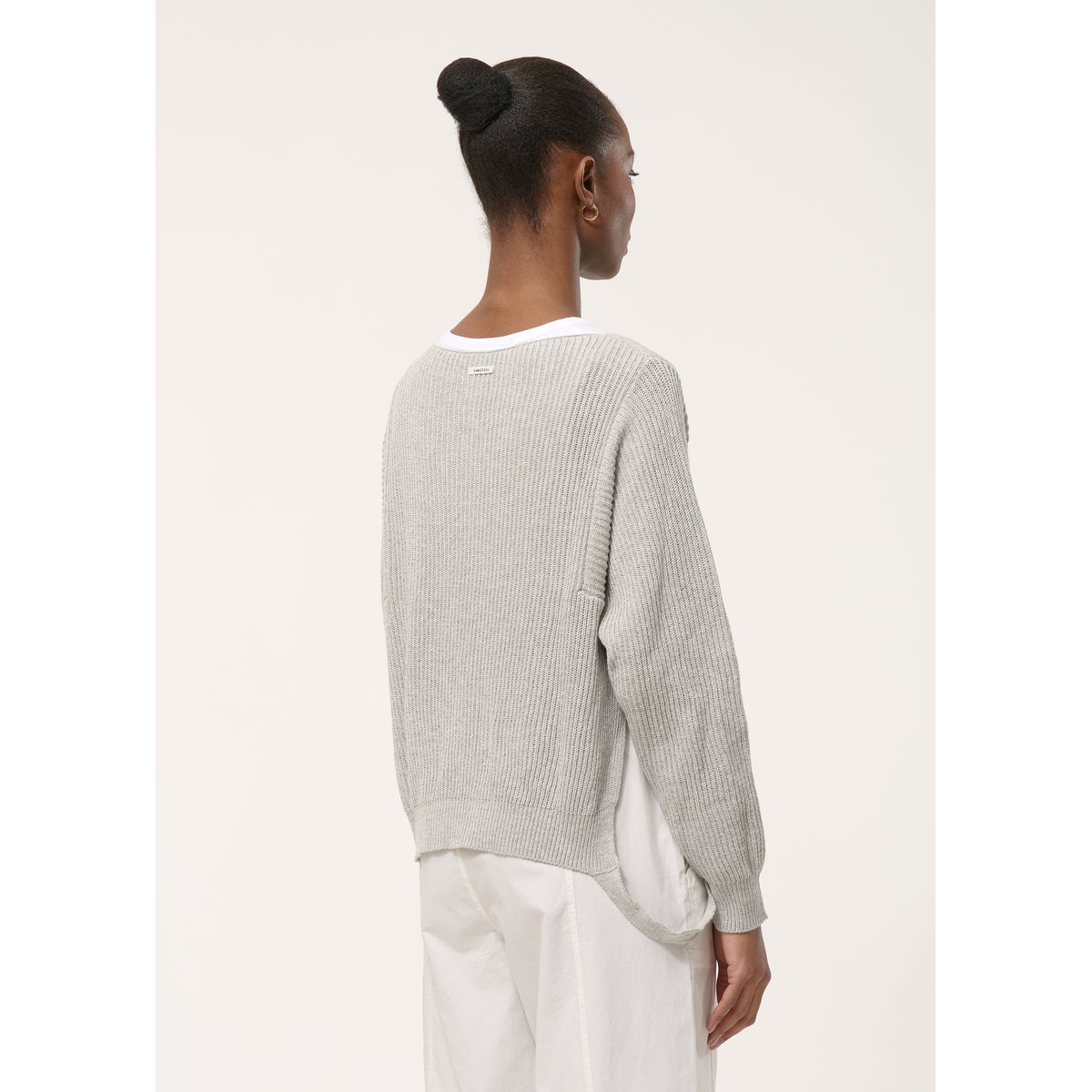 Pull loose en maille gris chine, HUMILITY