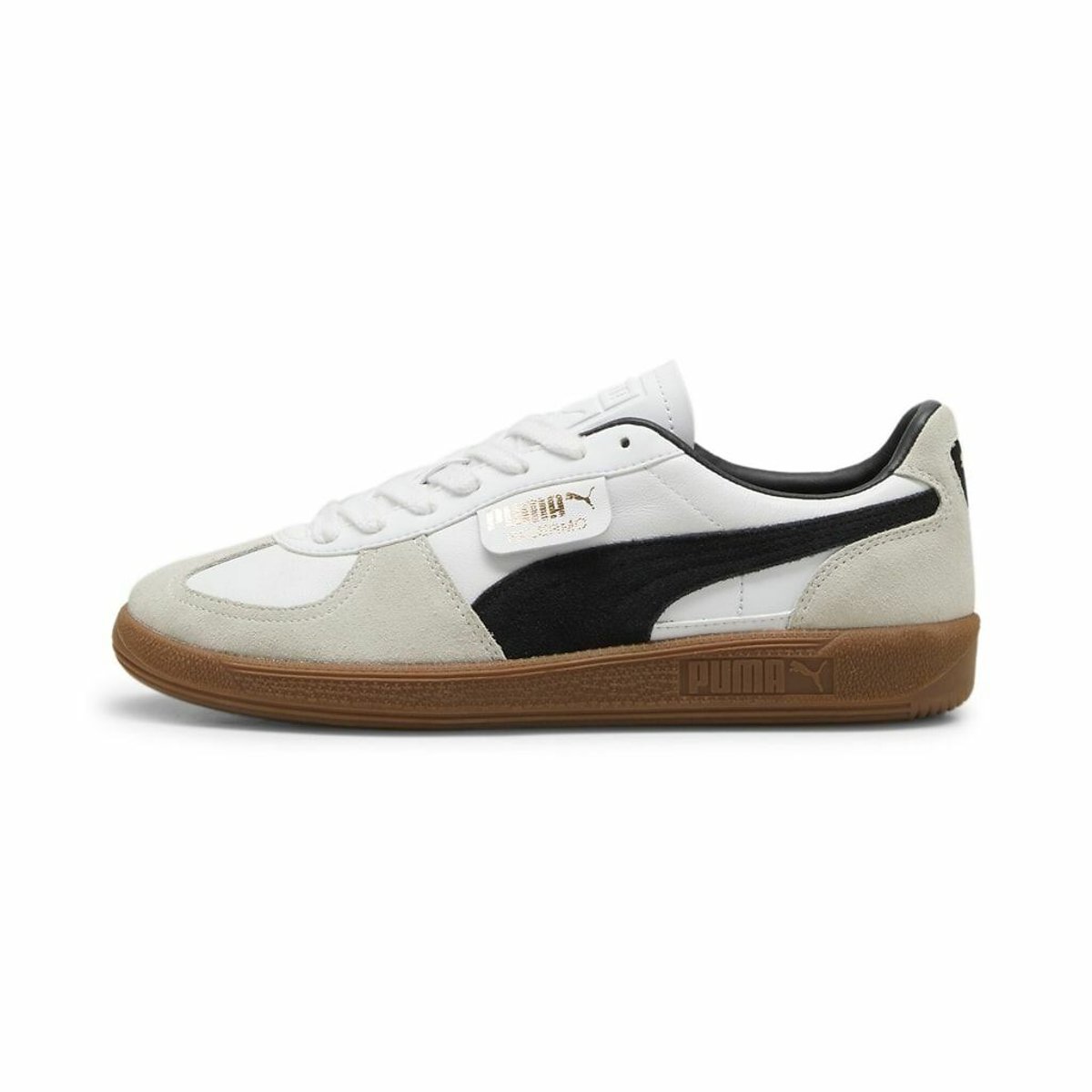 Baskets cuir Palermo blanc/noir/gris, PUMA