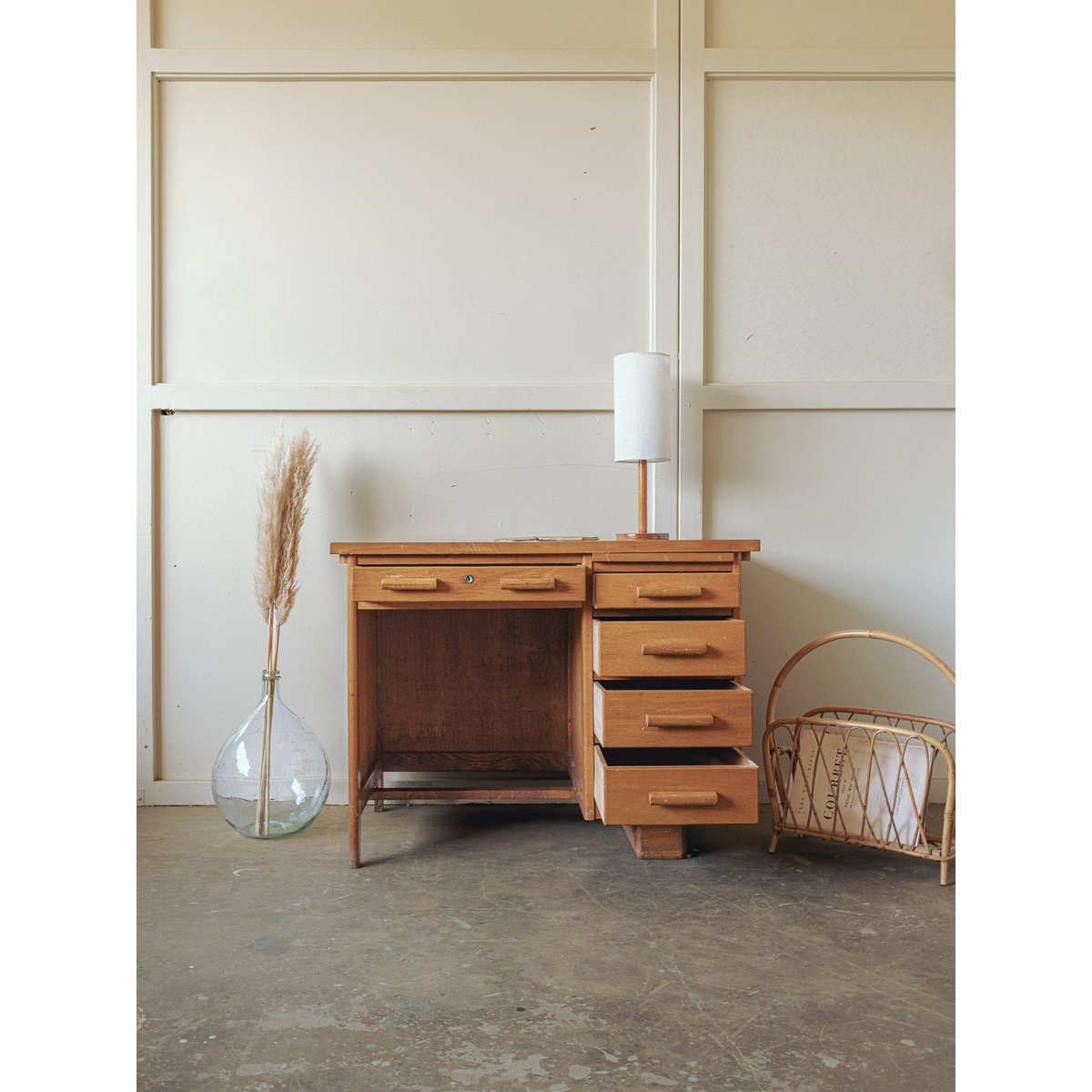 Bureau d'administration Edouard N°1022 - Bon état bois clair, DEBONGOUT