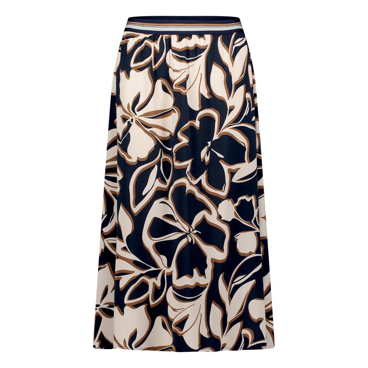 Jupe à enfiler à taille élastique dark blue/brown, BETTY BARCLAY