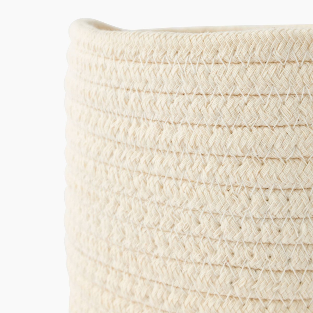 Panier rond en coton l, 15x15cm blanc, MONOPRIX