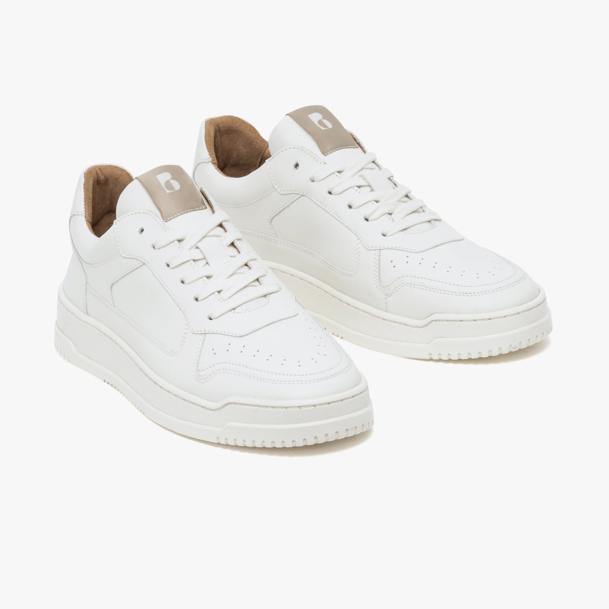 Basket en cuir NORMAN blanc, BOCAGE