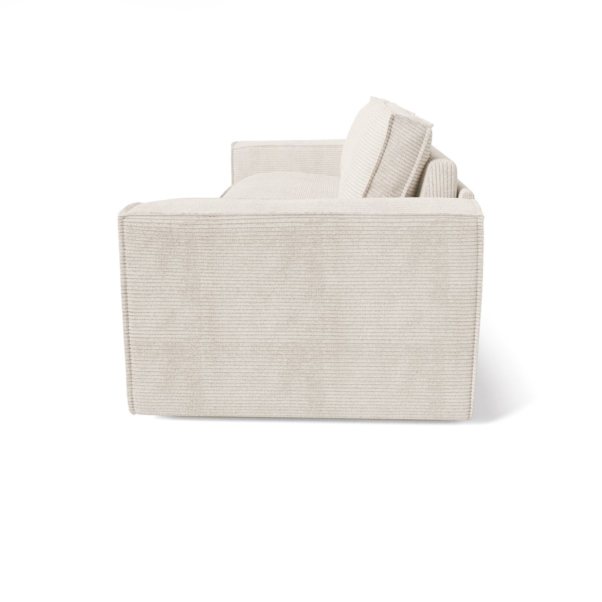 Canapé convertible express matelas Dunlopillo 160cm 3 places en velours côtelé JOAN crème, SIA HOME