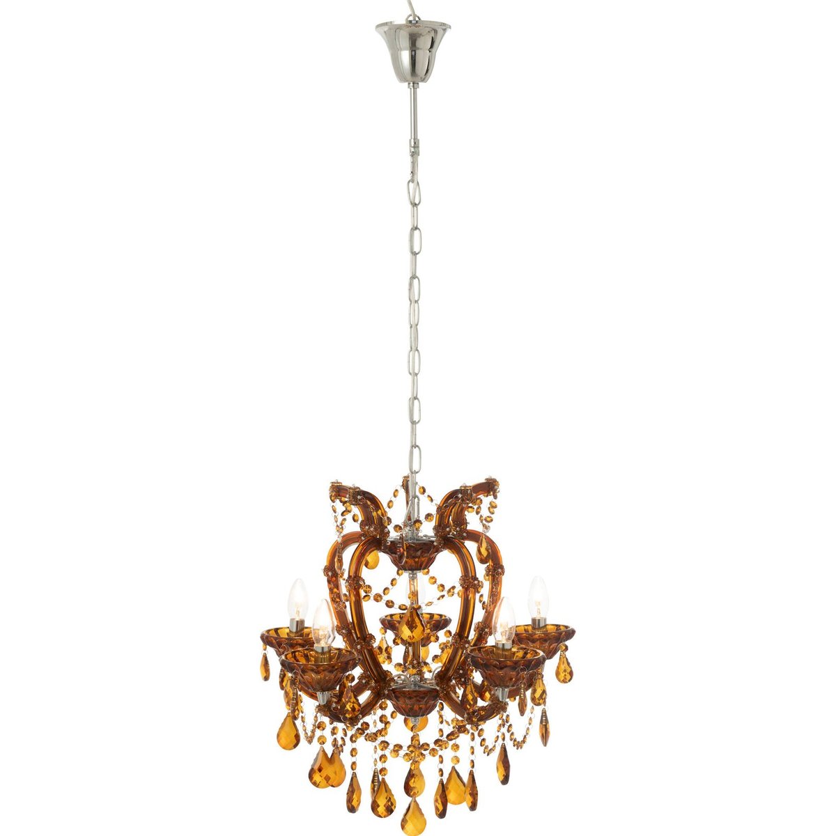Lustre chandelier rond en verre style antique verre marron ambré élégant, RECOLLECTION