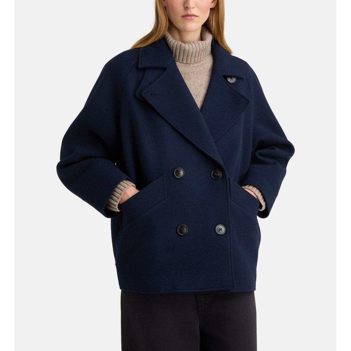 Caban turner uni court bleu marine, GALERIES LAFAYETTE