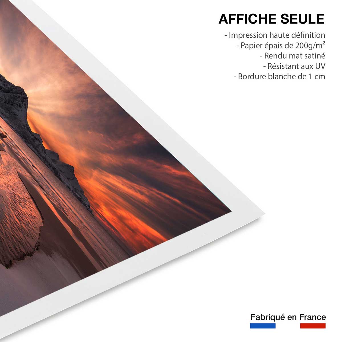 Affiche paysage Golden sunset affiche seule, HEXOA