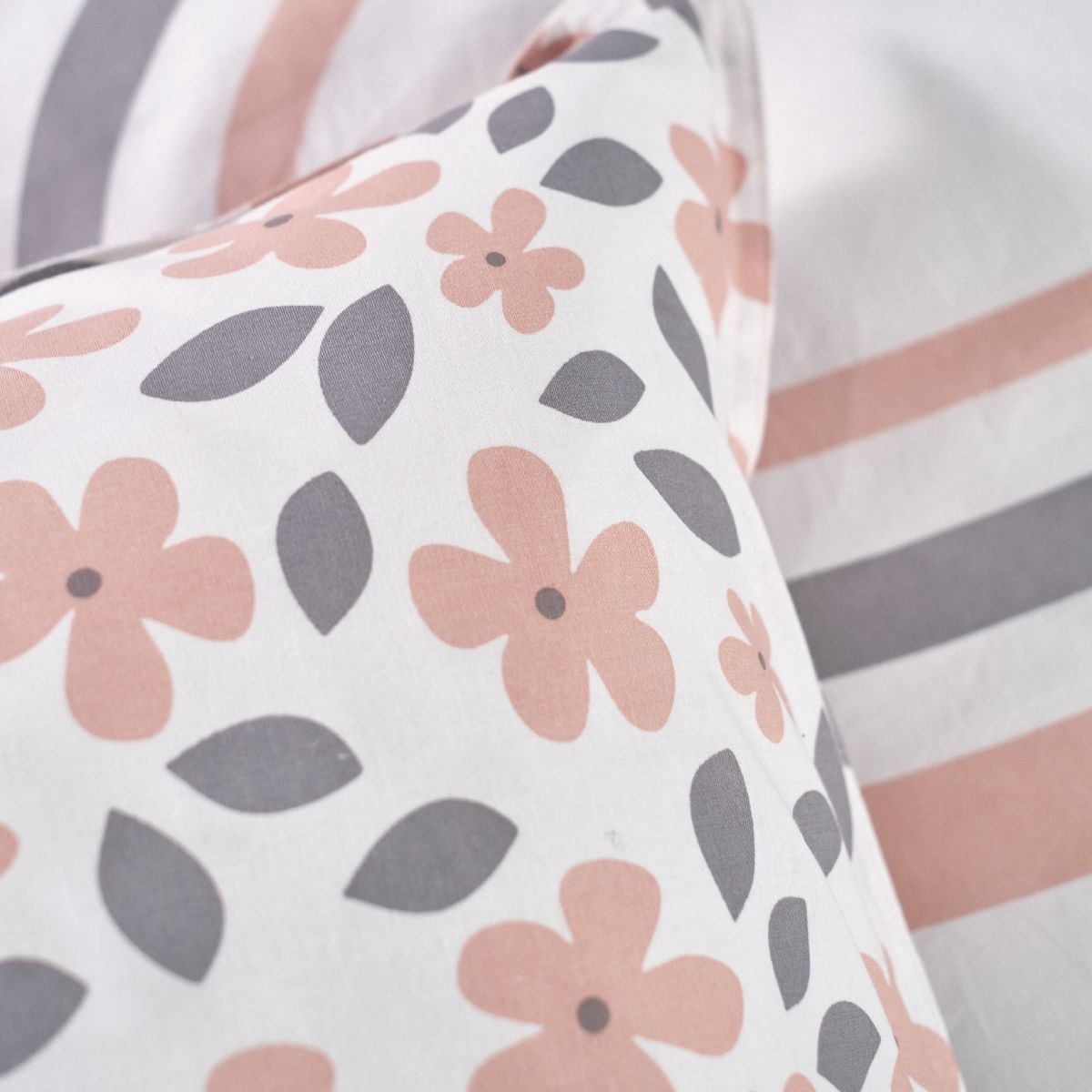Parure de lit imprimé animalier coton HAPPY rose, TODAY