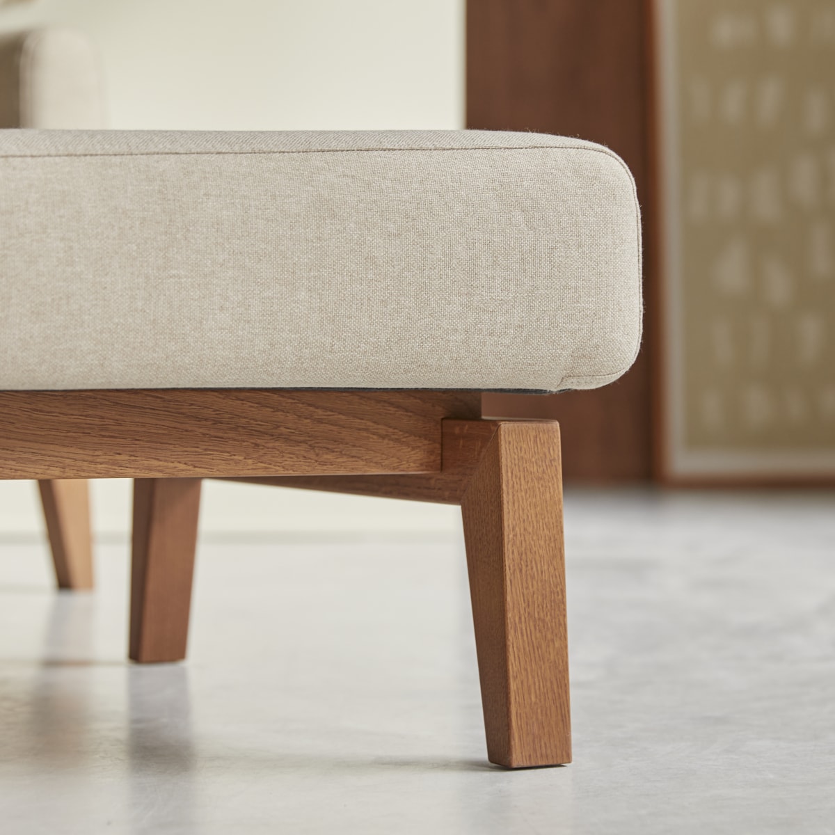 Repose-pied en Tissu, BJORN beige, TIKAMOON