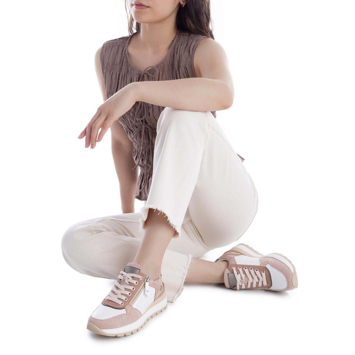 Baskets Plaine Décontractée Fermeture éclair rose, REFRESH