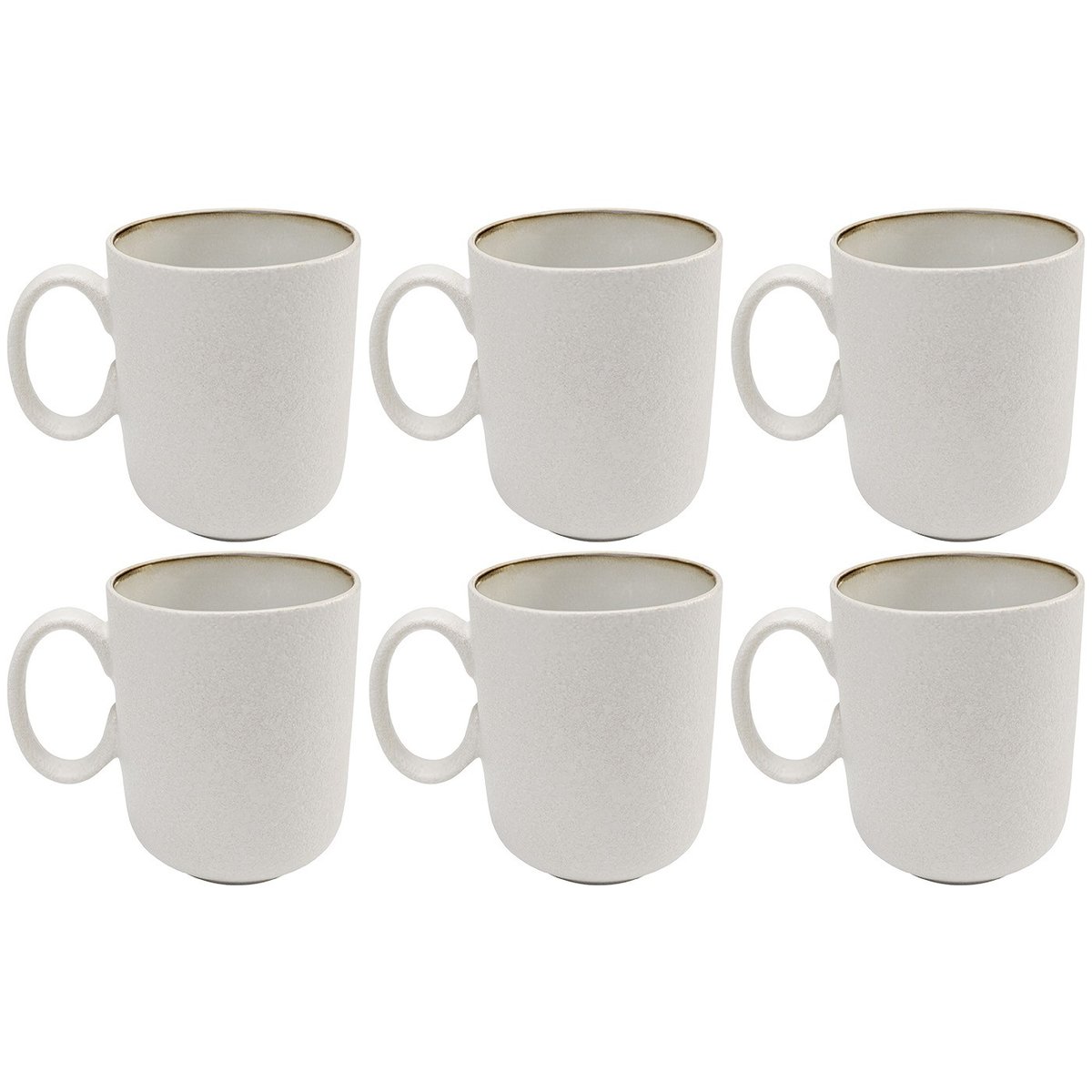Lot de 6 mugs en grès, ELIO blanc, KARE DESIGN