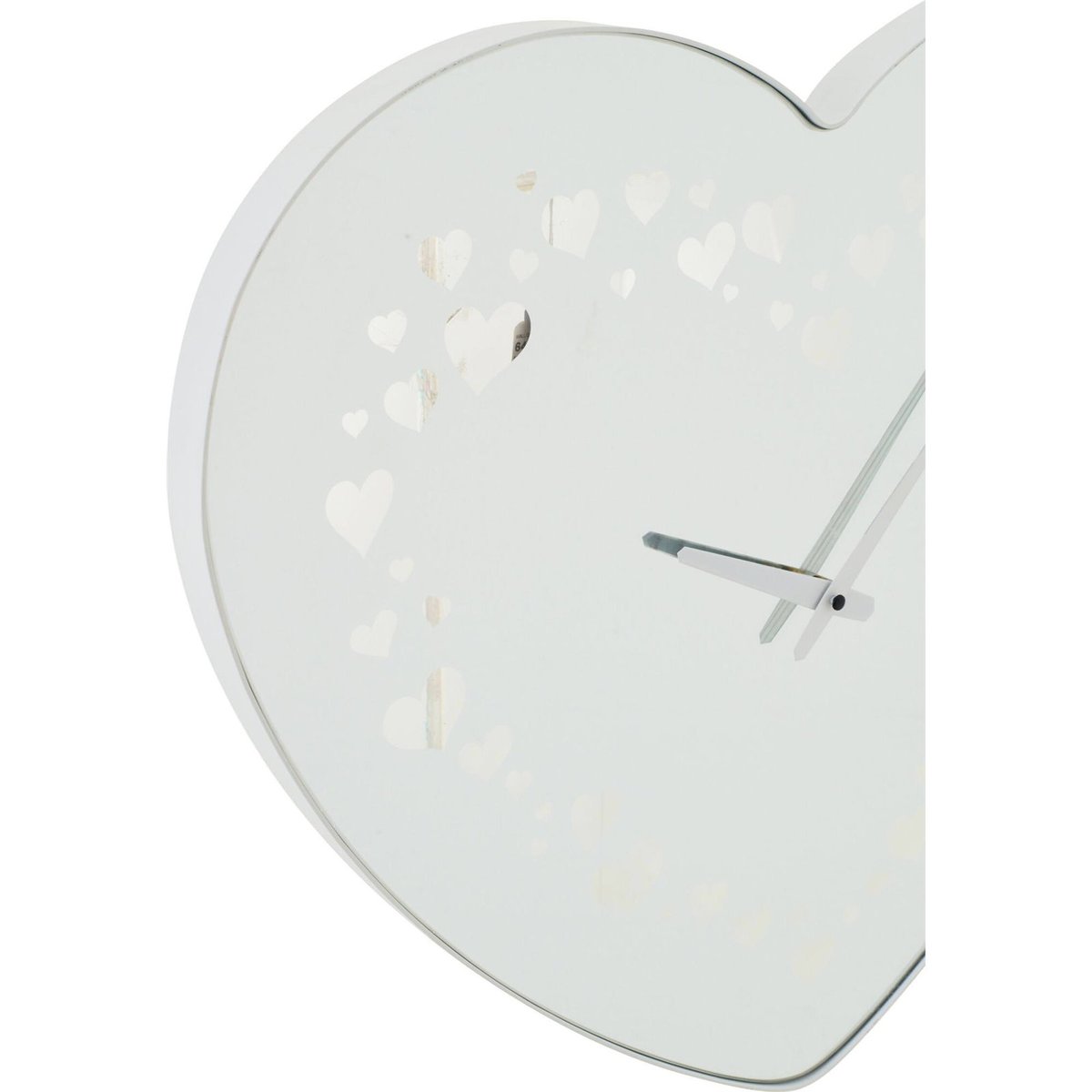 Horloge murale cœur en verre blanc, RECOLLECTION