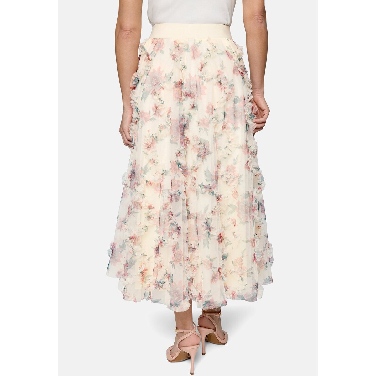 Jupe en tulle à imprimé à fleurs cream/pink, ZERO