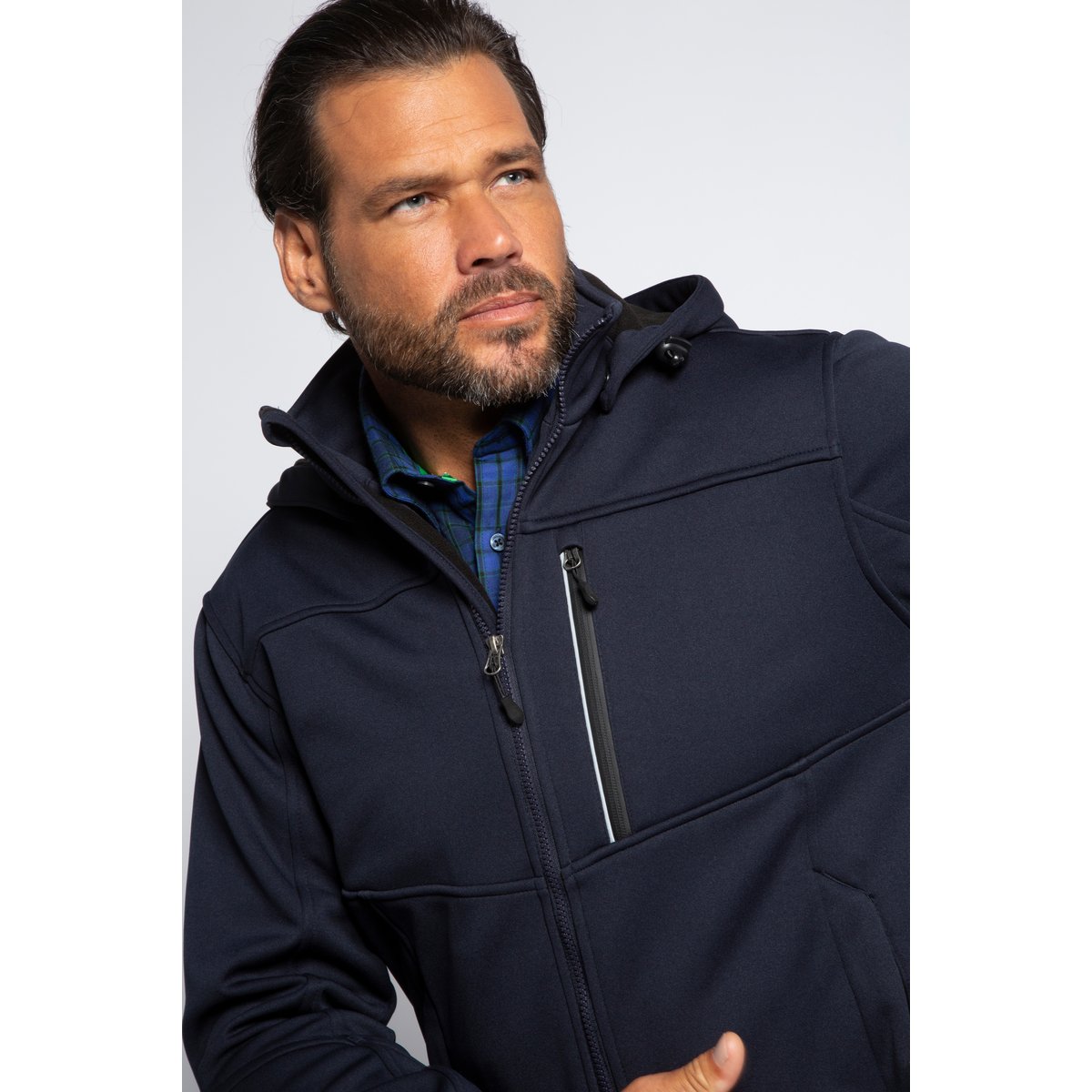Veste softshell, extérieur, coupe-vent marine foncé, JP1880